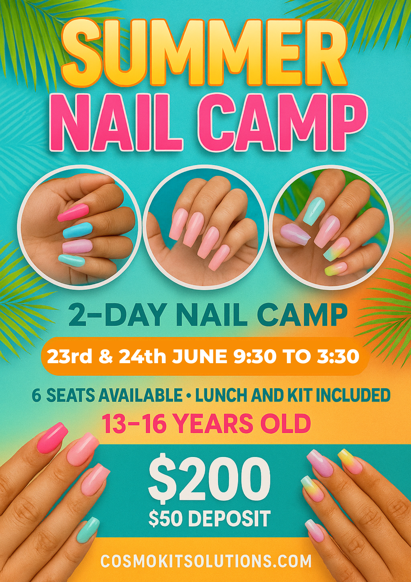 TEEN SUMMER NAIL CAMP (AGES 13–16)